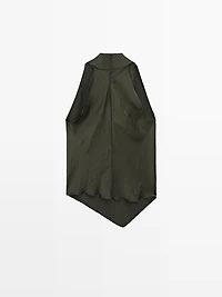 Draped halter top