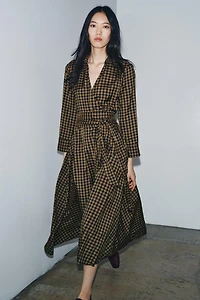 ZW COLLECTION PLAID SHIRT DRESS