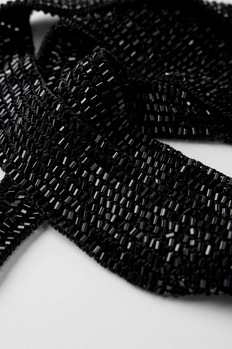 BEADED FOULARD SCARF KATE MOSS X ZARA