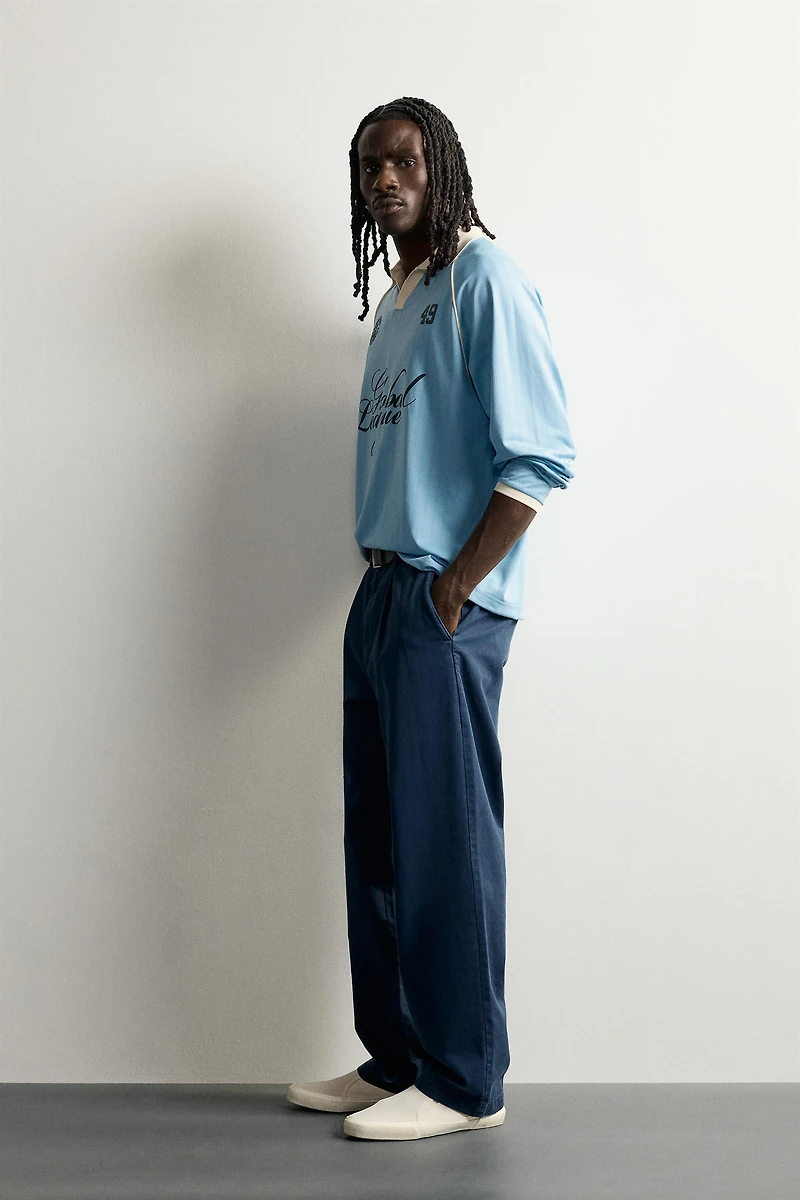RELAXED FIT RETRO SOCCER TECHNICAL POLO
