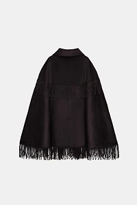 WOOL FRINGED CAPE