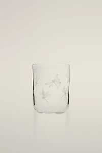 VERRE MOTIF LIBELLULE