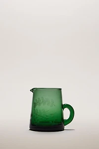 CHRISTMAS GLASS LEAF MILK PITCHER