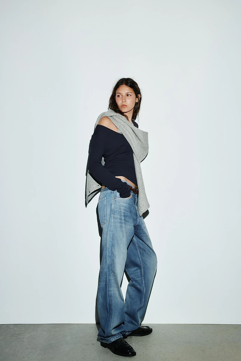 JEAN TRF BAGGY TAPERED TAILLE BASSE