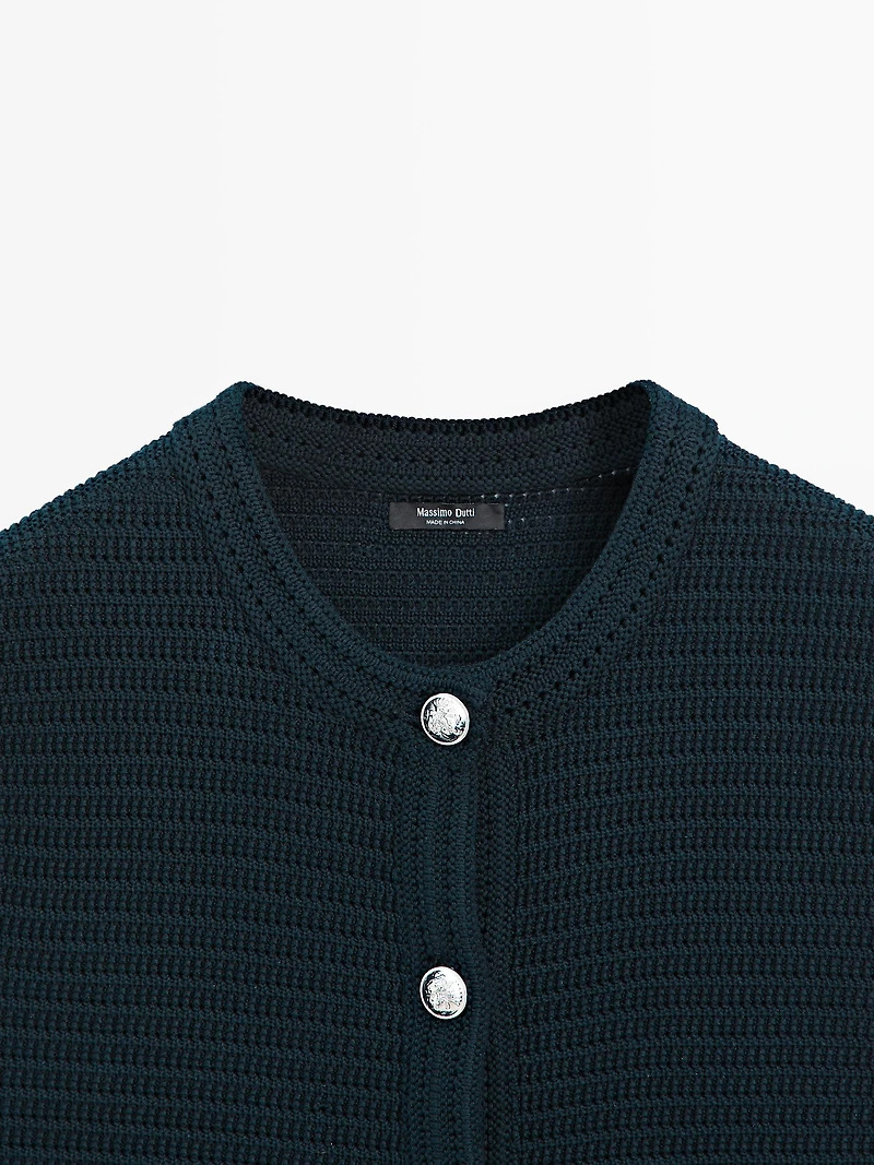 Knit vest with golden buttons