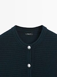 Knit vest with golden buttons