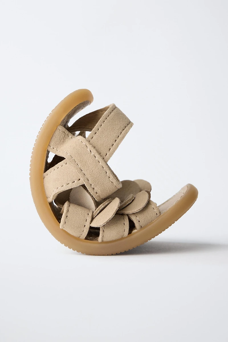 FLORAL LEATHER SANDALS