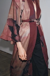 LIMITED EDITION BEADED PRINT KIMONO