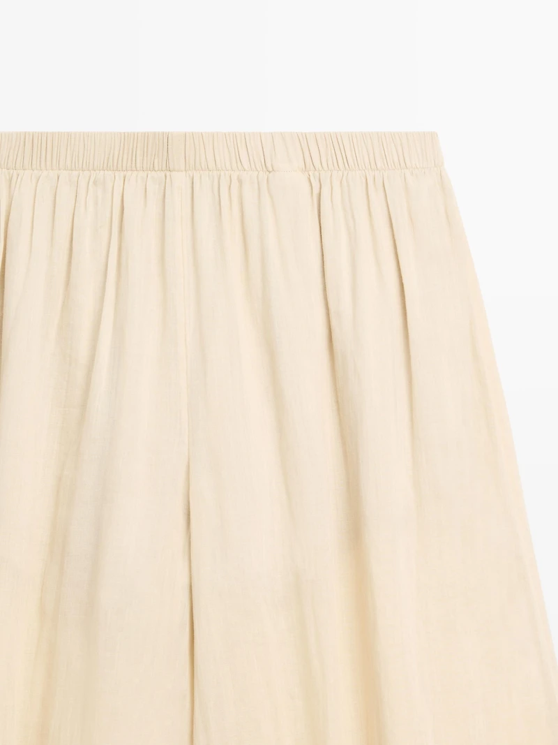 Flowing ramie sarouel trousers