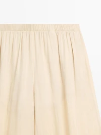 Flowing ramie sarouel trousers
