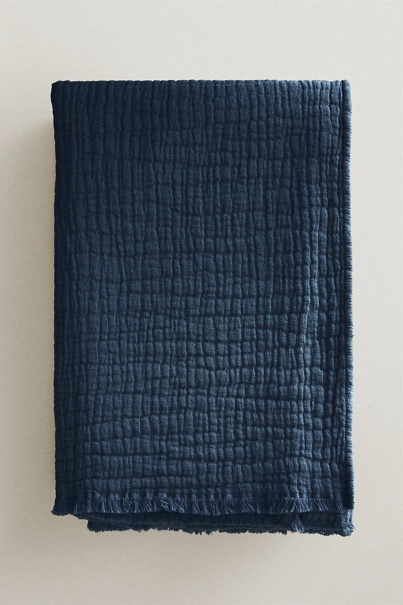 COUVERTURE JACQUARD TEXTURÉE