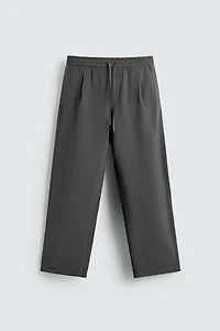 FLOWY TOPSTITCHED PANTS