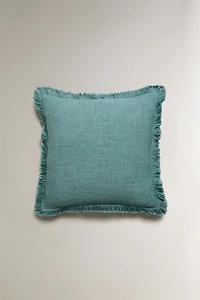 FRINGED THROW PILLOW COVER