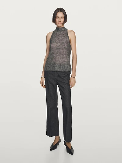 Alpaca and wool knit halterneck top