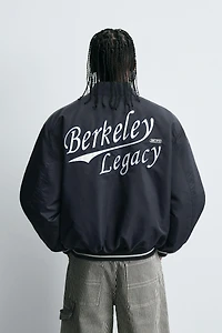 CONTRAST EMBROIDERY BOMBER JACKET