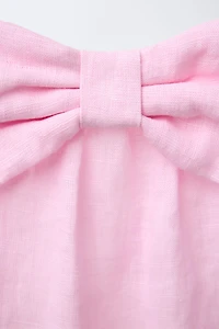100% LINEN BOW TOP