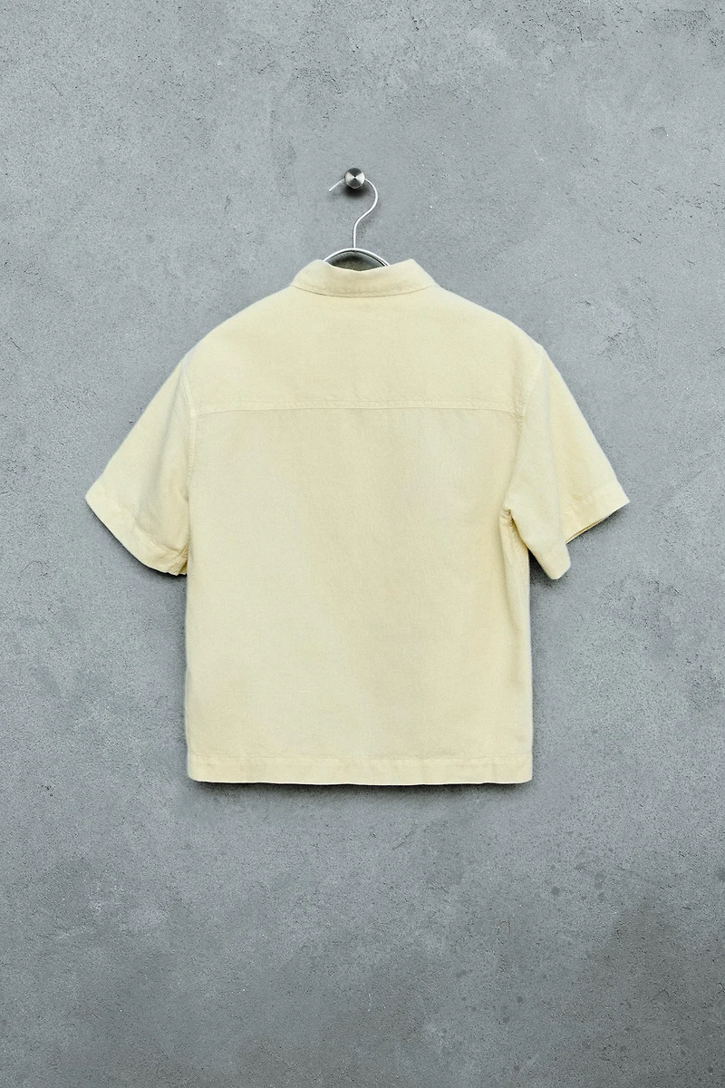 STORIESZ - GARMENT DYED LINEN COTTON BLEND SHIRT