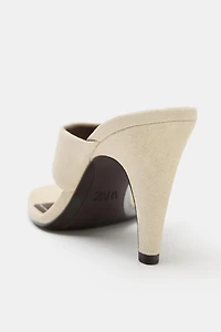 SUEDE HEELED SANDALS