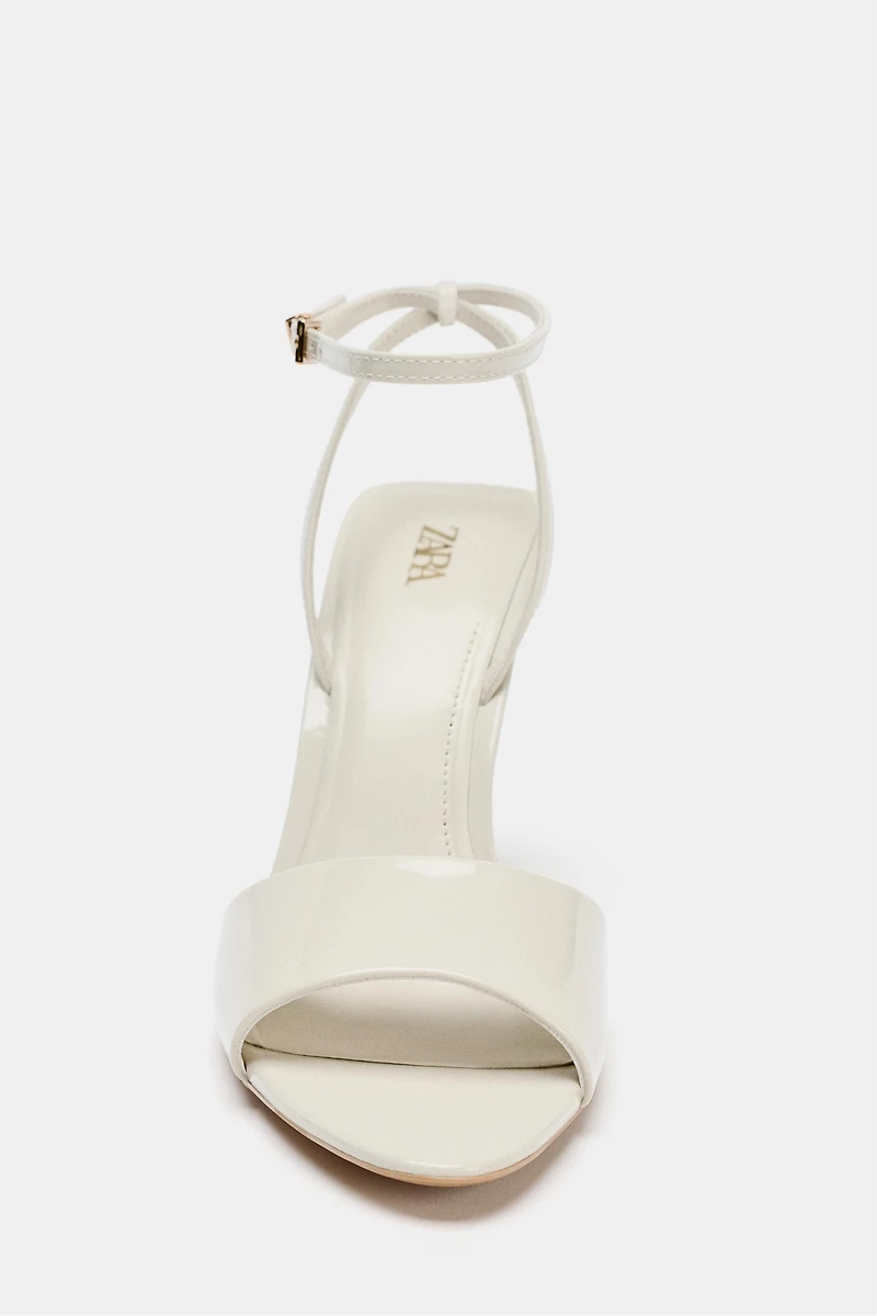 PATENT FINISH HEELED SANDALS