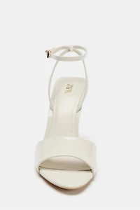 PATENT FINISH HEELED SANDALS