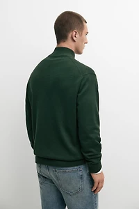Mock neck zip knit sweater