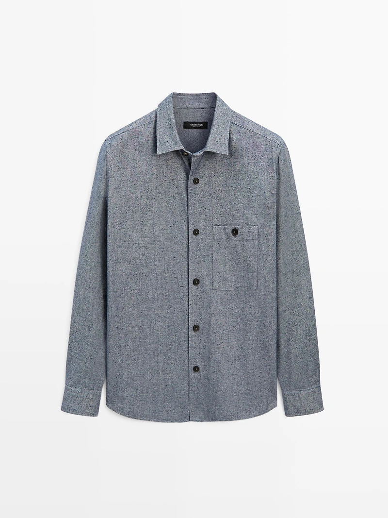 Melange overshirt with pocket
