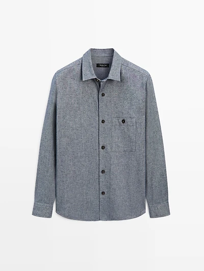 Melange overshirt with pocket