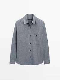 Melange overshirt with pocket