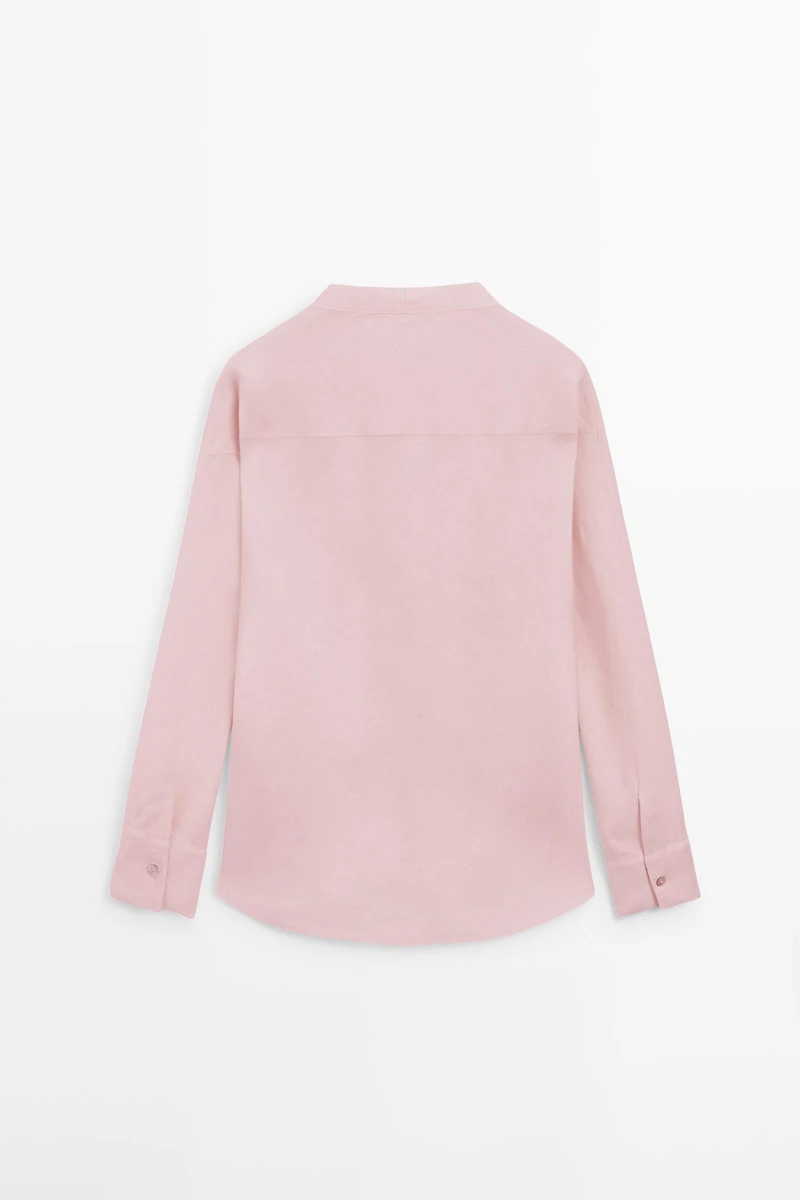 Chemise légère 100 % lin col en V
