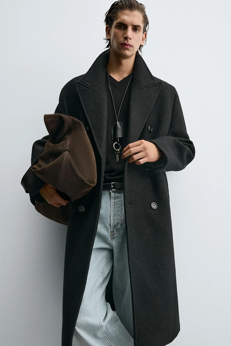 MANTEAU LAINE TEXTURE BOUCLÉ