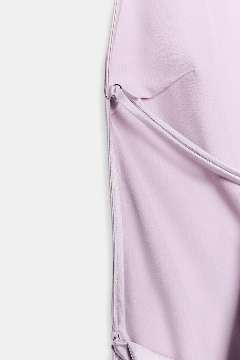 SATIN HALTER DRESS