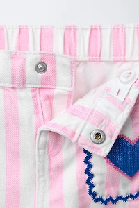 STRIPED TWILL CULOTTES
