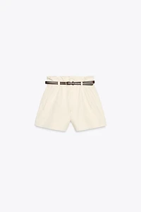Z1975 DENIM PAPERBAG BELTED SHORTS