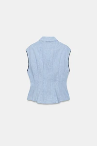 LINEN DARTED TOP