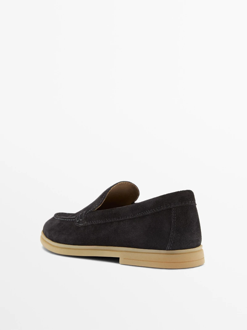 Mocassins croûte de cuir