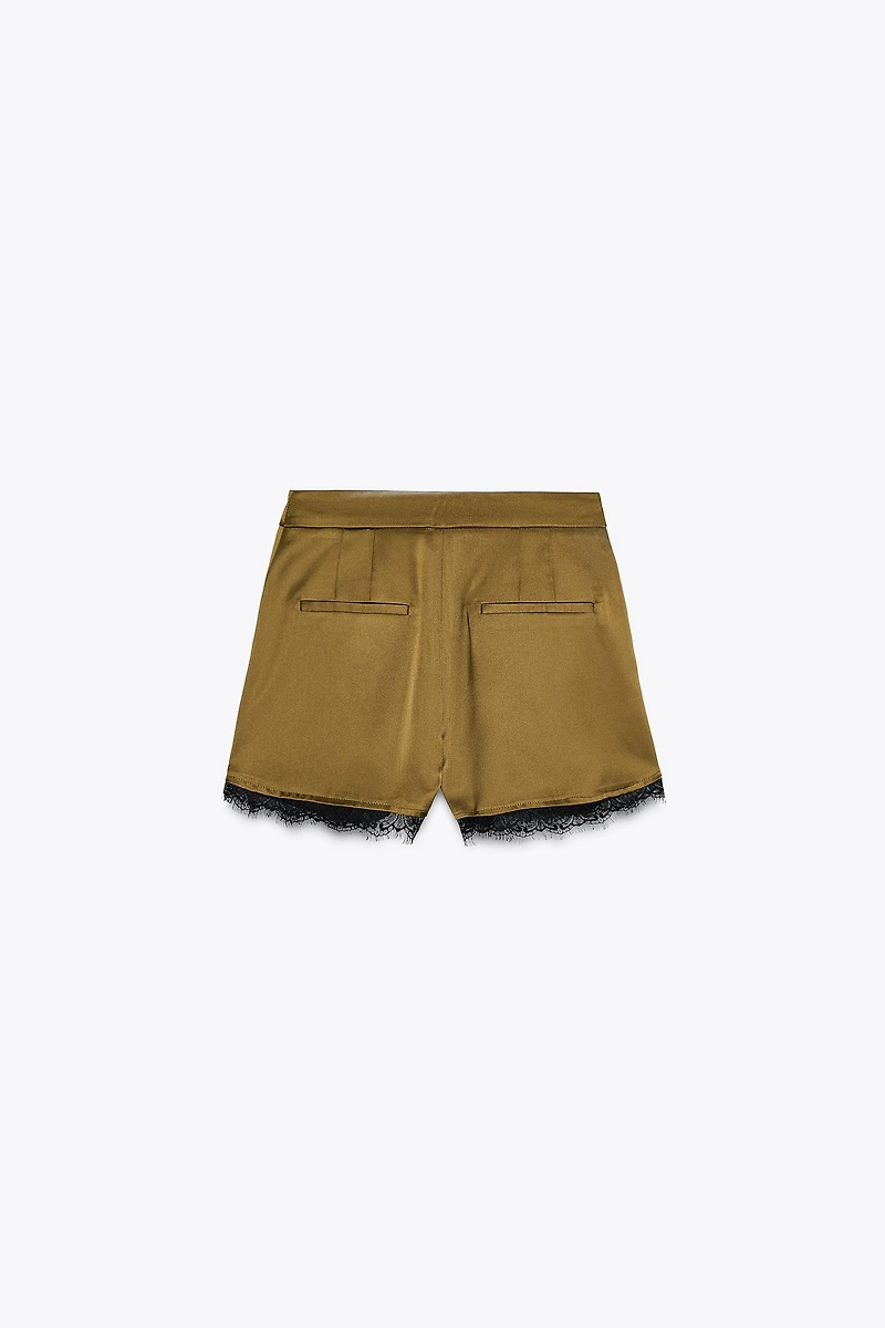 SATIN SHORTS WITH LACE
