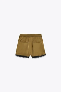 SATIN SHORTS WITH LACE