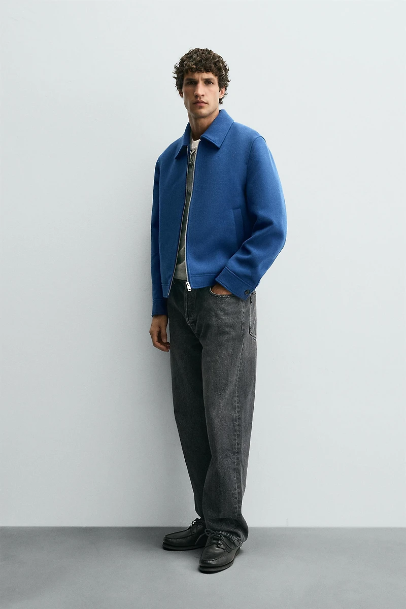 ZIP-UP WOOL EFFECT JACKET