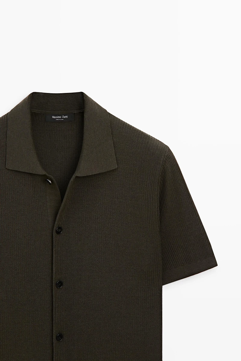 Cotton blend polo shirt with button detail