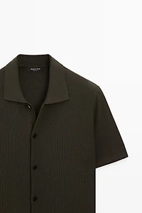 Cotton blend polo shirt with button detail