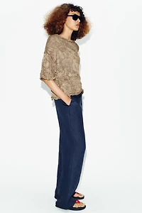 CRINKLE EFFECT KNIT JUMPER