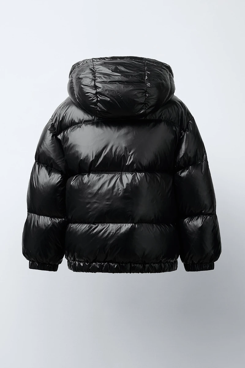 DOWN PUFFER COAT WITH HOODIE, WATER REPELLENT