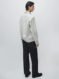 Regular fit cotton blend shirt