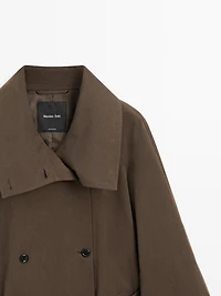 High collar trench coat