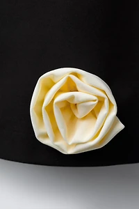 CONTRAST 3D FLORAL DRESS