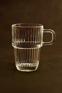 GLASS MUG WITH A RAISED DESIGN