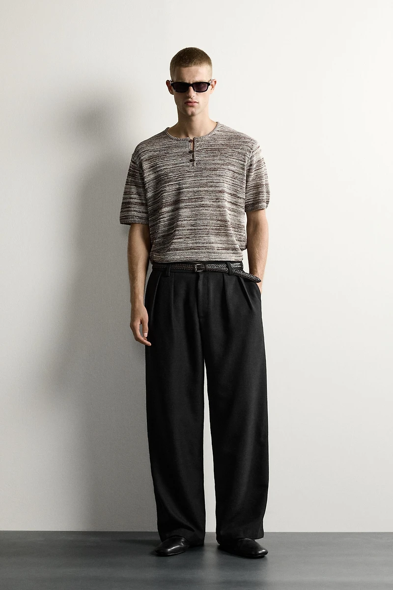 KNIT HENLEY SHIRT