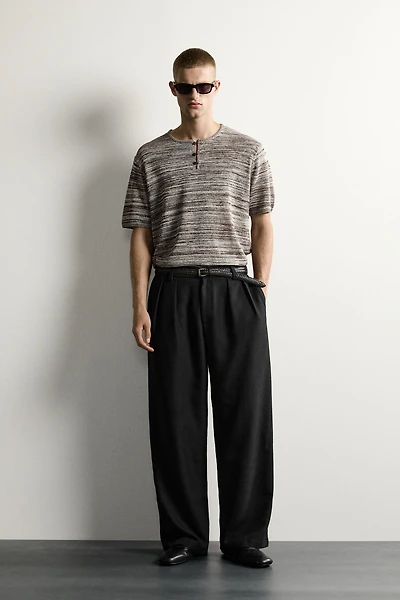 KNIT HENLEY SHIRT