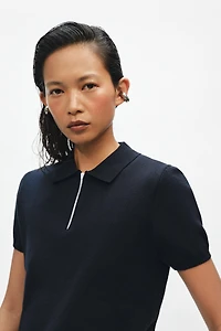 POLO EN MAILLE À ZIP
