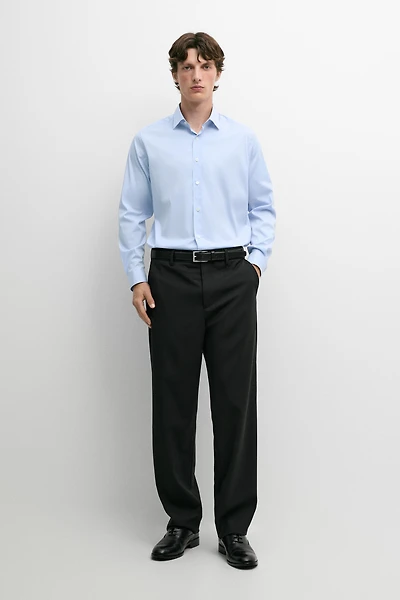 Slim fit stretch cotton blend shirt